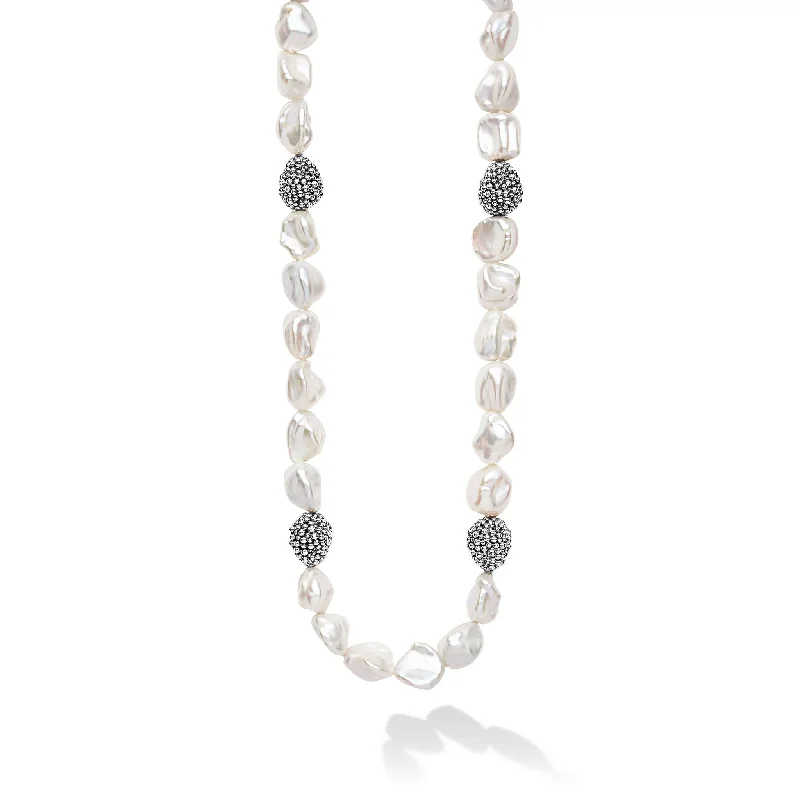 multi-layered necklaces for women-Luna Keshi Pearl Necklace | 18 inch