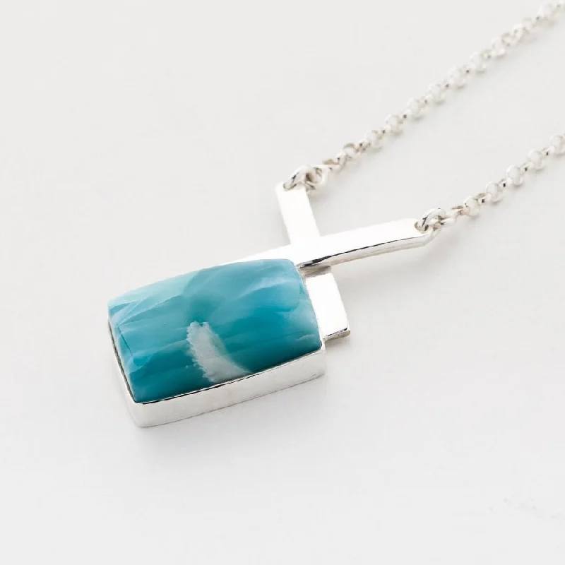 zodiac necklaces for women-Larimar Necklace Leery