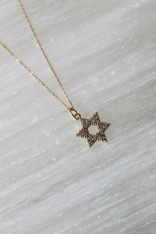 anniversary necklaces for women-CZ Star of David Necklace