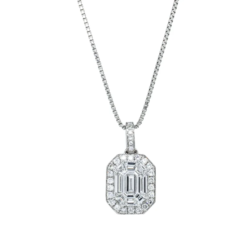 boho necklaces for women-Deja Vu Platinum 1.40ct Diamond Pendant