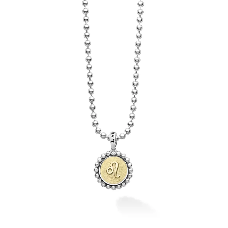 trendy layered necklaces for women-Signature Caviar Leo Zodiac Charm Necklace