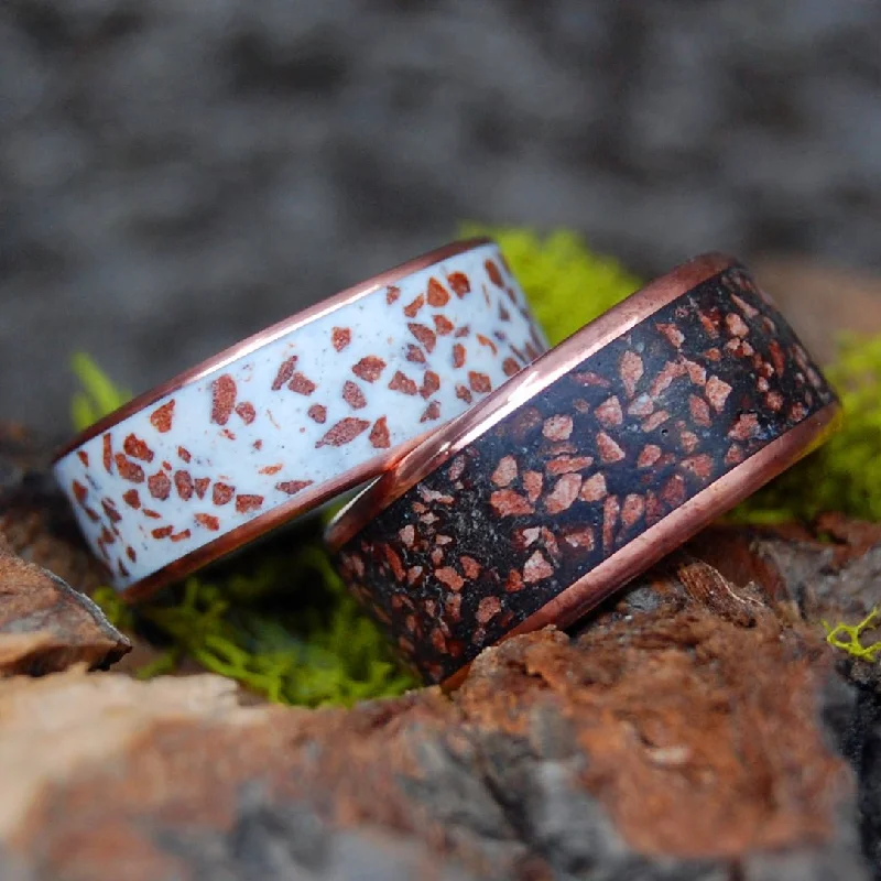 Black And White Zion - The Narrows | Navajo Sandstone & Copper - Unique Wedding Ring