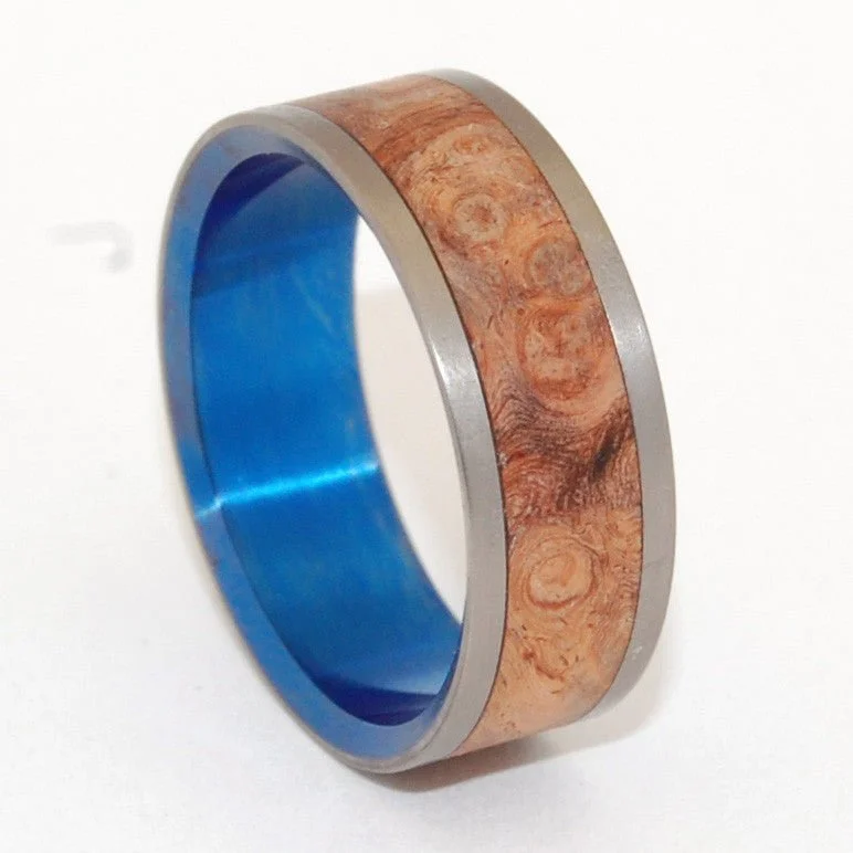 Wishing Well | Men's Wood & Anodized Titanium Wedding Ring