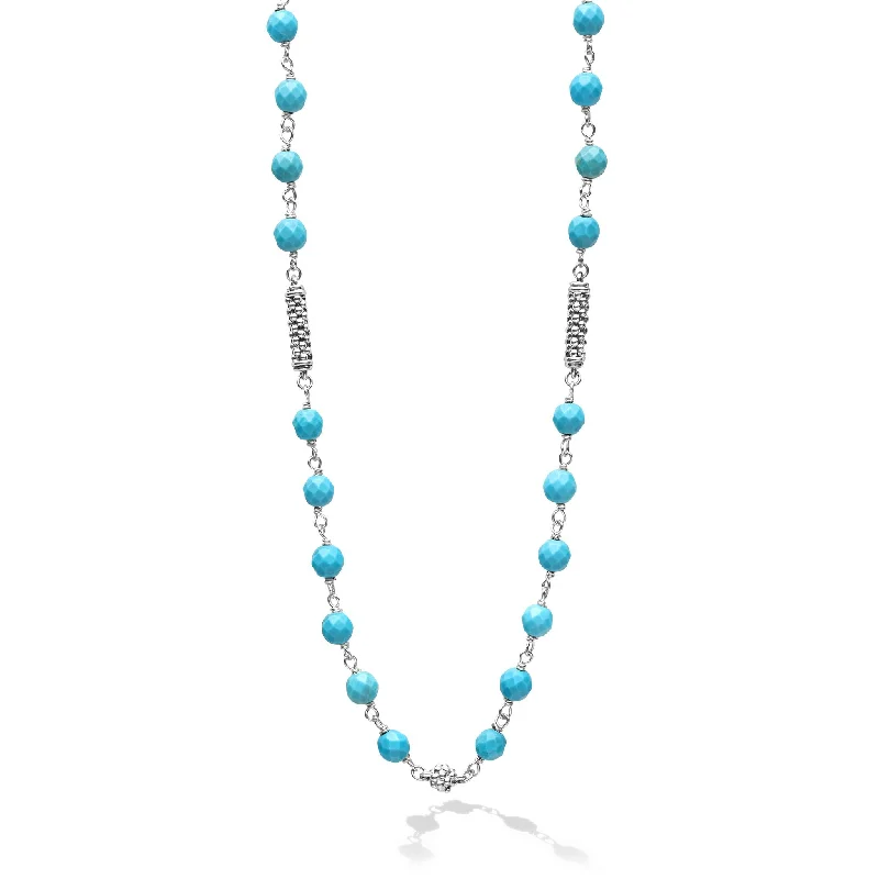 cubic zirconia necklaces for women-Caviar Icon Turquoise Beaded Necklace