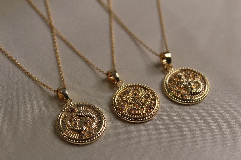 adjustable chain necklaces for women-Zodiac Sign Necklace