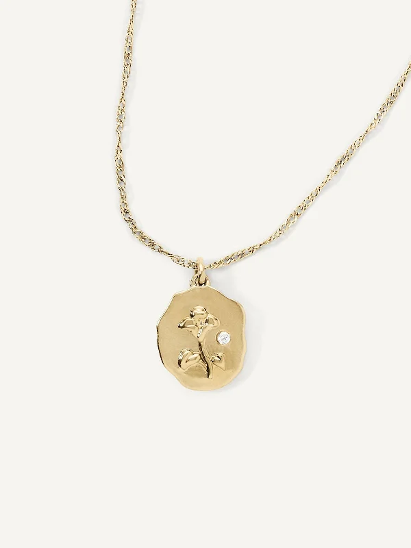 classic gold chain necklaces for women-Morning Glory Pendant - September