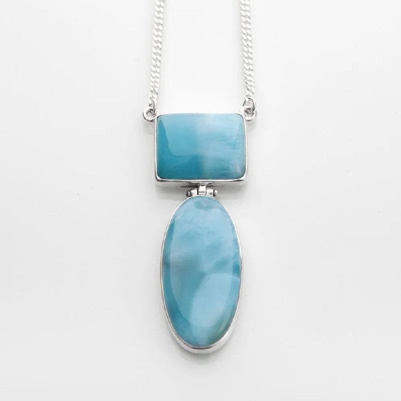 custom gemstone necklaces for women-Larimar Stones Necklace Joyful