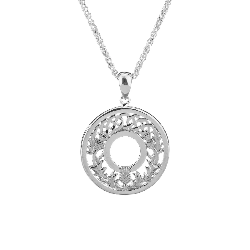 high-quality necklaces for women-Silver Thistle Pendant