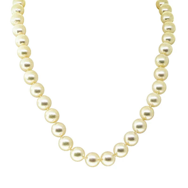 gold heart necklaces for women-Deja Vu 14ct Yellow Gold Akoya Pearl Strand