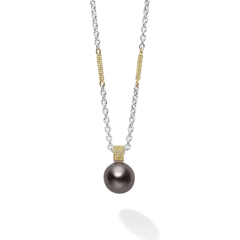 minimalist necklaces for women-Luna Tahitian Black Pearl Pendant Necklace