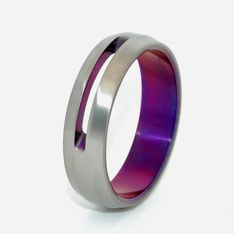 Let Love Shine Through | Men's Purple Anodized & Titanium Wedding Ring