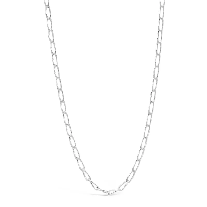 statement gemstone necklaces for women-CLASSIC CHAIN MEN SILVER NECKLACE