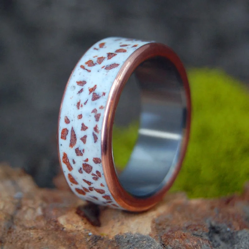 White Zion | Men's Sandstone, Copper & Titanium Wedding Ring