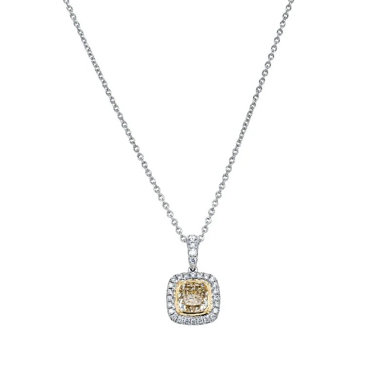 simple chain necklaces for women-18ct White Gold 1.15ct Yellow Diamond Isla Pendant