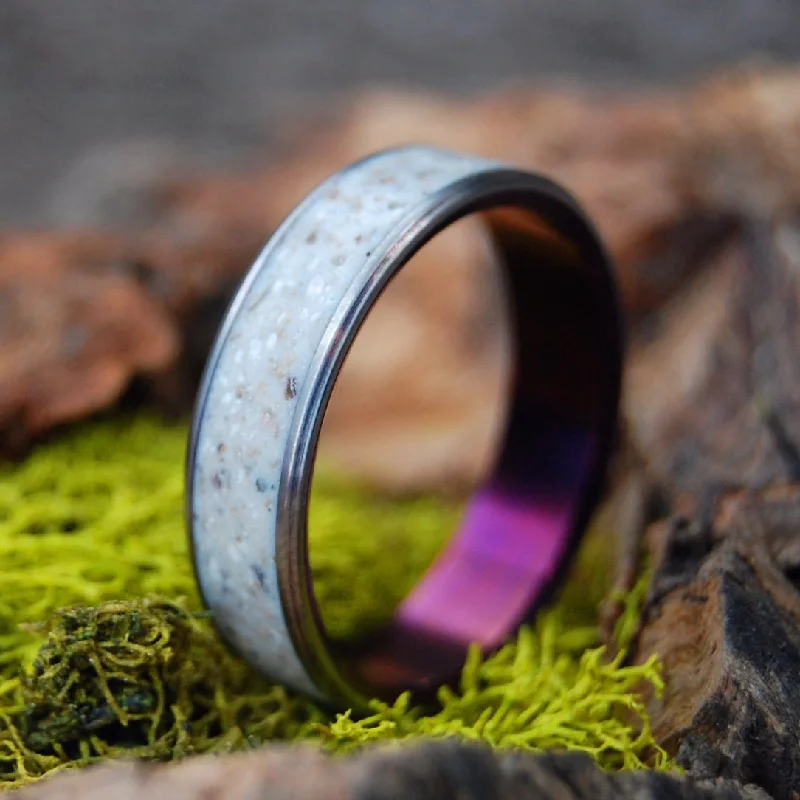 Acropolis In Purple Storm | Men's Purple Storm Stone, Titanium & Greek Wedding Ring