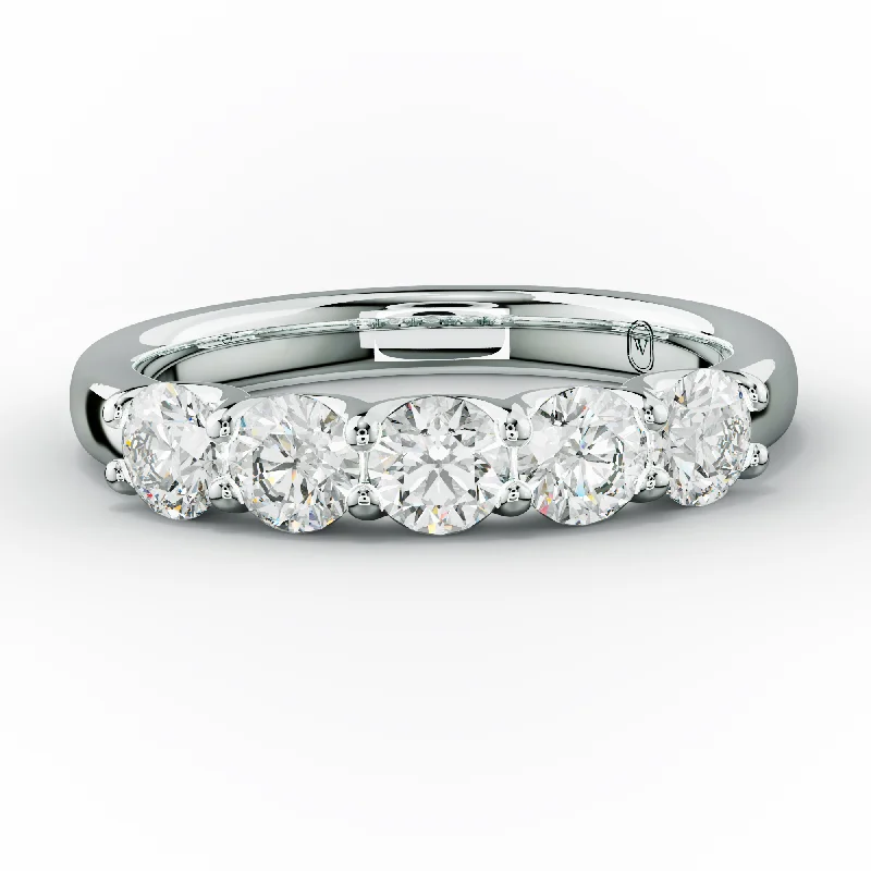 1.0 Carat 5 Stone Round Diamond Anniversary Band