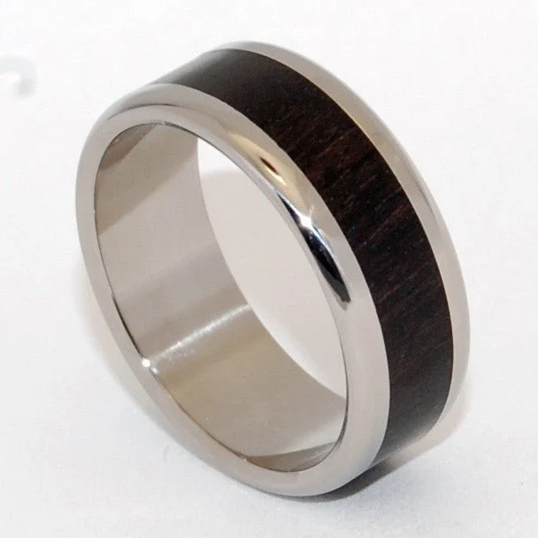 Moluccas Maccassar | Men's Ebony Wood & Titanium Wedding Ring