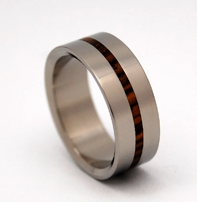 When Lightning Strikes | Men's Cocobolo Wood & Titanium Wedding Ring