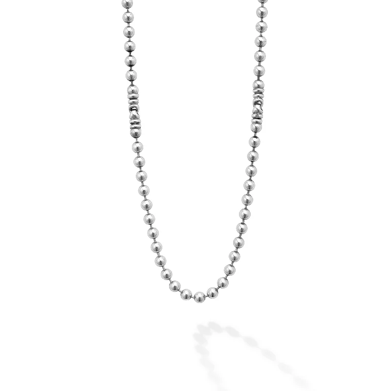 classic necklaces for women-Anthem Silver Station Caviar Beaded Necklace