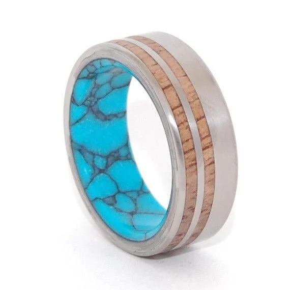 Tendrils Of Revelry | Men's Stone, Wood & Titanium Wedding Ring