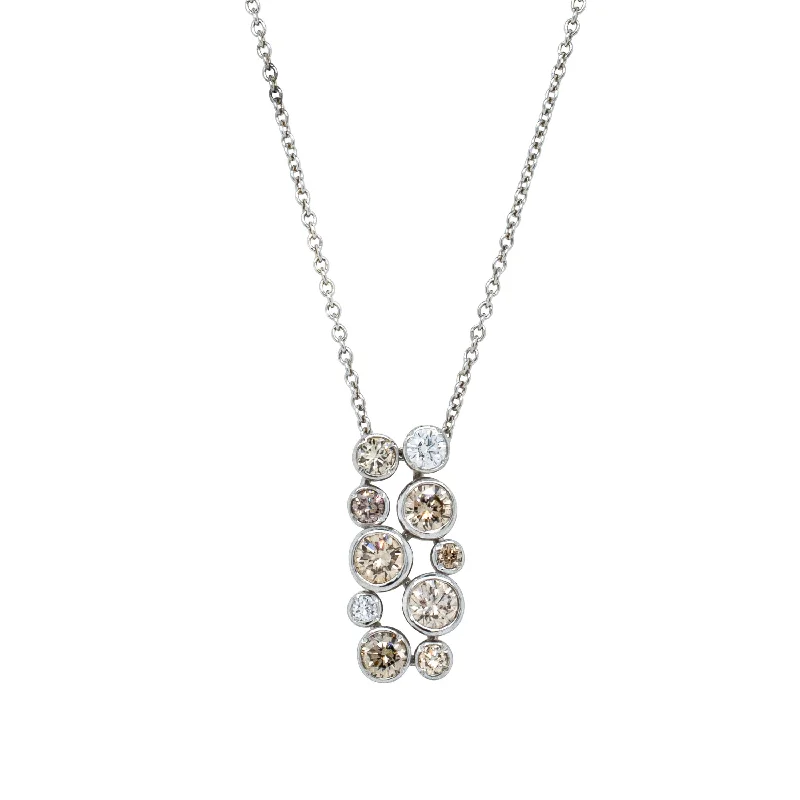 fashion necklaces for women-Deja Vu Platinum 1.10ct Diamond Cluster Pendant