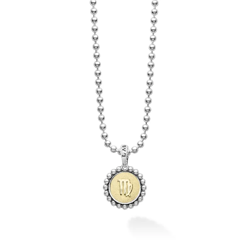 cross necklaces for women-Signature Caviar Virgo Zodiac Charm Necklace