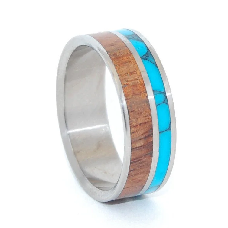 Wings Unite | Men's Wood, Stone & Titanium Wedding Ring