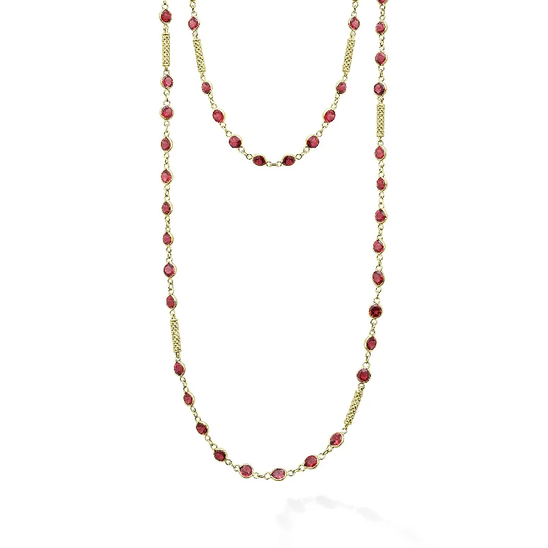 moon necklaces for women-Studio 18K Gold Rhodolite Garnet Necklace