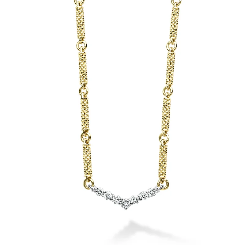 cross necklaces for women-Signature Caviar Superfine Diamond Station Necklace