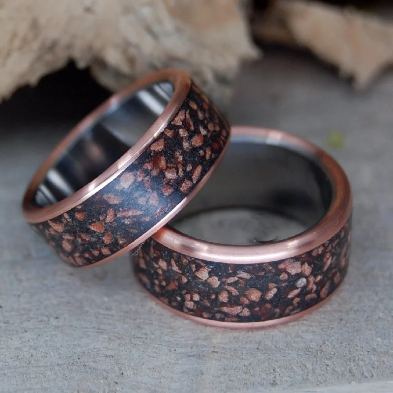 Zion - The Narrows | Navajo Sandstone & Copper - Unique Wedding Ring