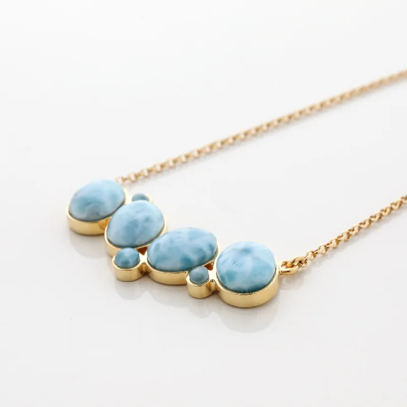 pearl pendant necklaces for women-Gold Vermeil Larimar Necklace Athena