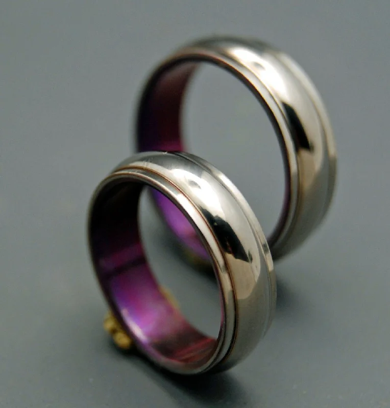 Love's Gift | Purple Titanium Wedding Ring - Unique Wedding Ring Sets