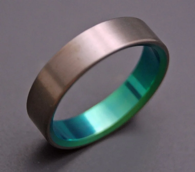 Brushed And Green | Men's Titanium & Green Titanium Wedding Ring