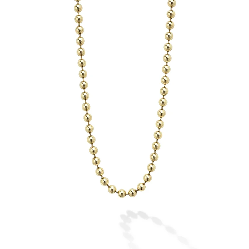 diamond-encrusted necklaces for women-Anthem 18K Gold Ball Chain Necklace