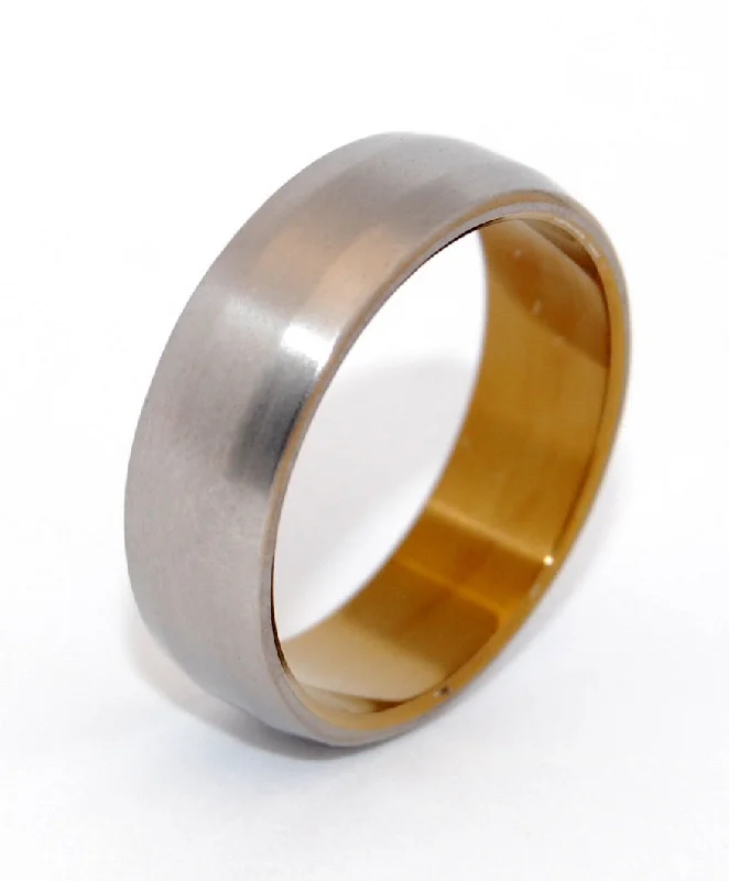 Take Me Home | Men's Glass Bead Blasted Titanium, Bronze Anodizing & Titanium Wedding Ring