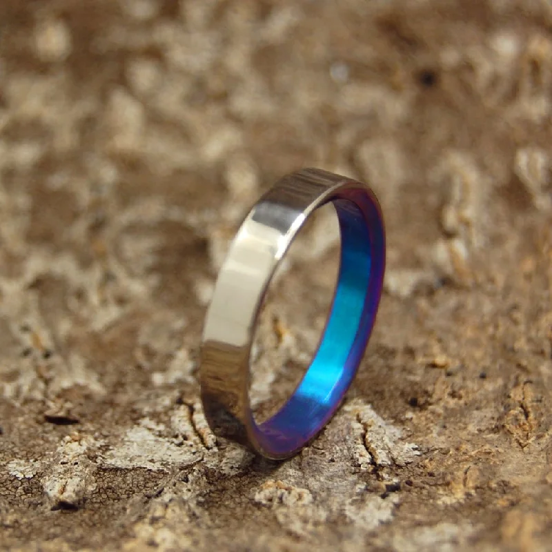 Slim Sleek Turquoise | Men's Turquoise & Titanium Wedding Ring