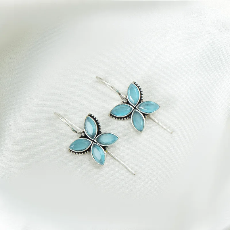 statement earrings for women-Nipura Babyblue Pankhuri Drop Earrings