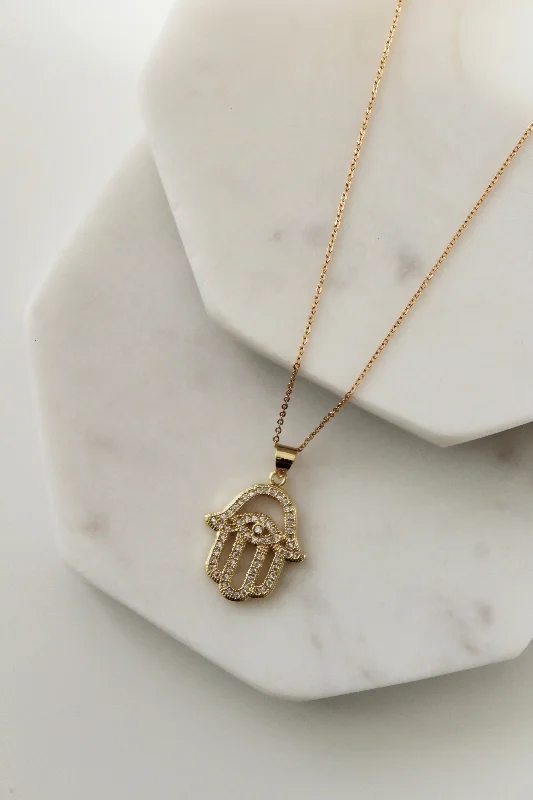 gold necklaces for women-Cairo Hamsa Necklace