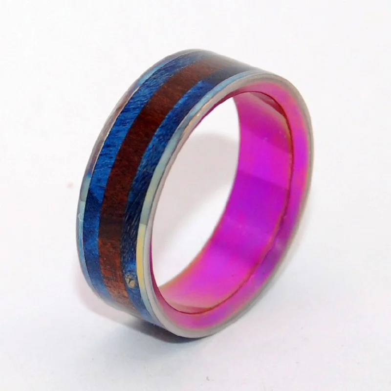 Eastern Bluebird | Men's Wood & Anodized Titanium Wedding Ring