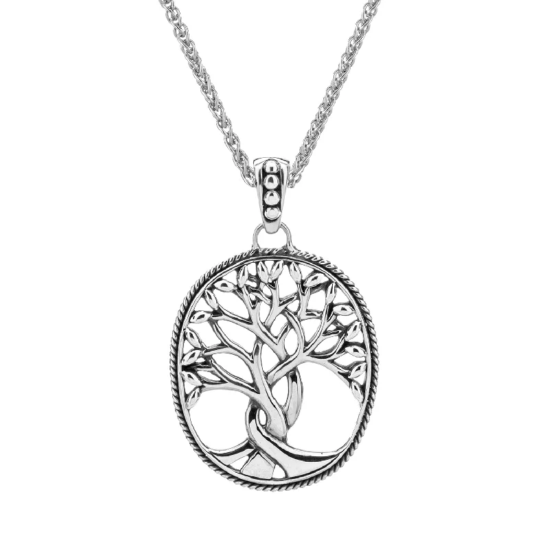 sterling silver necklaces for women-Silver Tree of Life Pendant Large