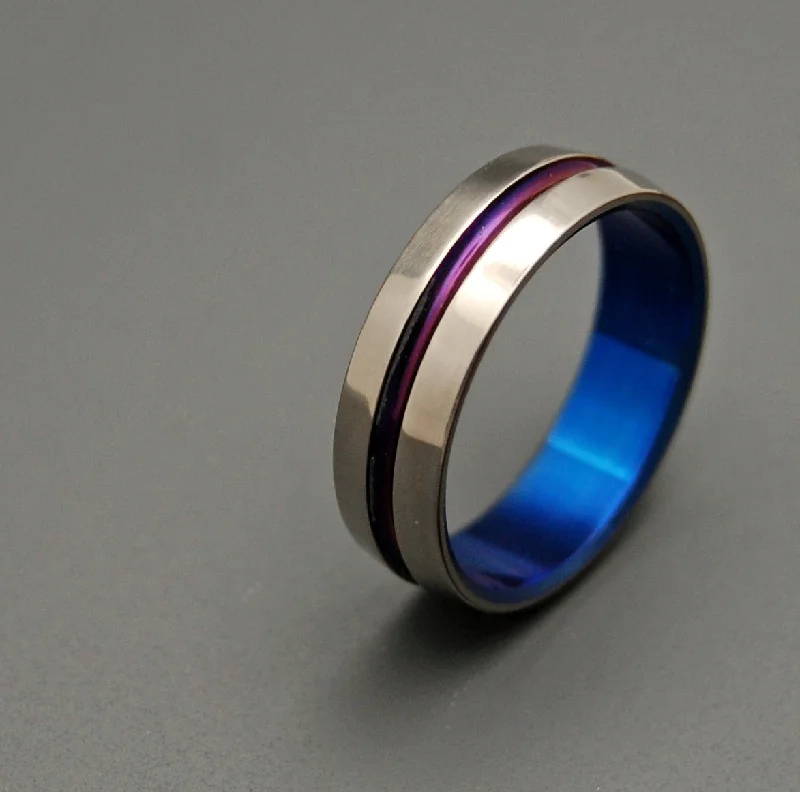 Purple And Blue Signature Ring | Men's Anodized Titanium Wedding Ring