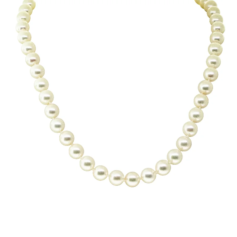 delicate gold necklaces for women-Deja Vu 14ct White Gold Akoya Pearl Strand