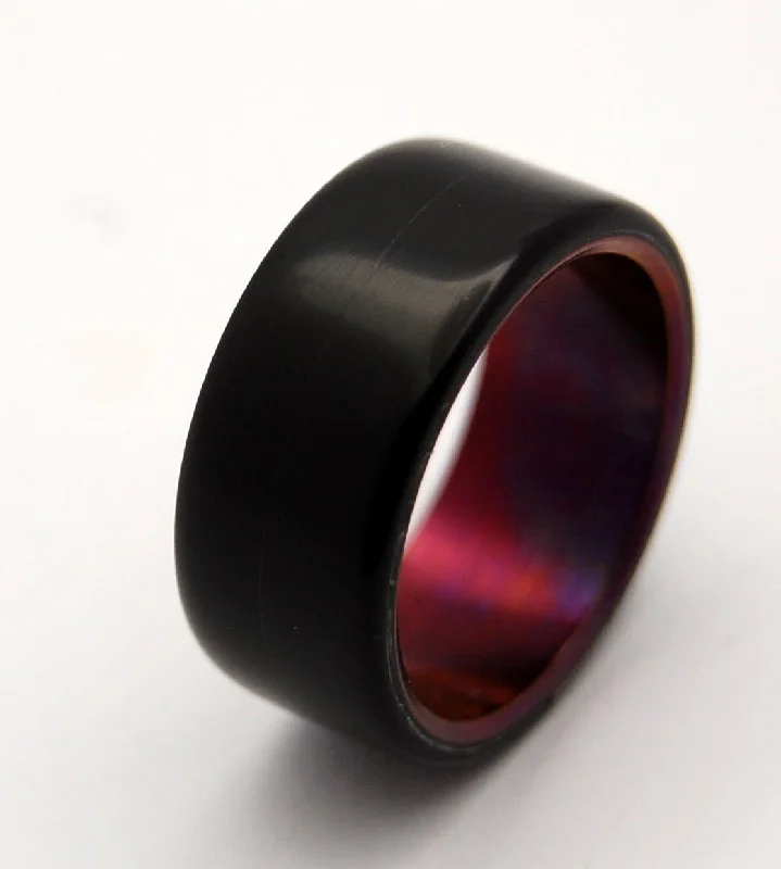 Crimson Night | Men's Black Onyx, Bronze & Titanium Wedding Ring