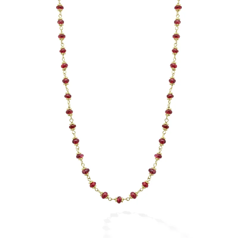 coin necklaces for women-Studio 18K Gold Ruby Necklace