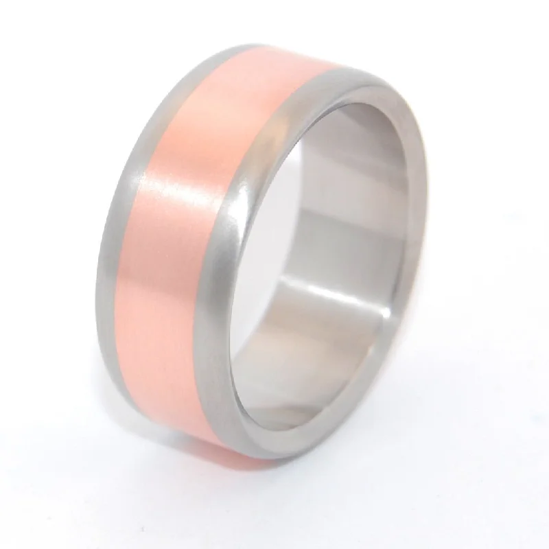 Candlelight Satin | Men's Copper & Titanium Wedding Ring