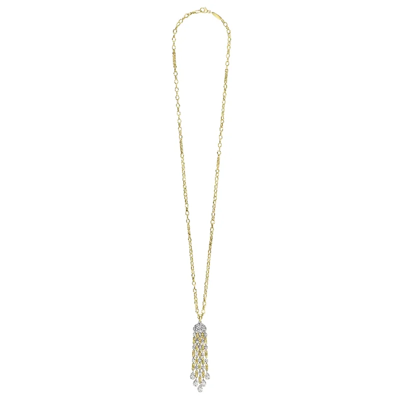 statement pendant necklaces for women-Studio 18K Gold 5-Strand Chandelier Diamond Pendant Necklace