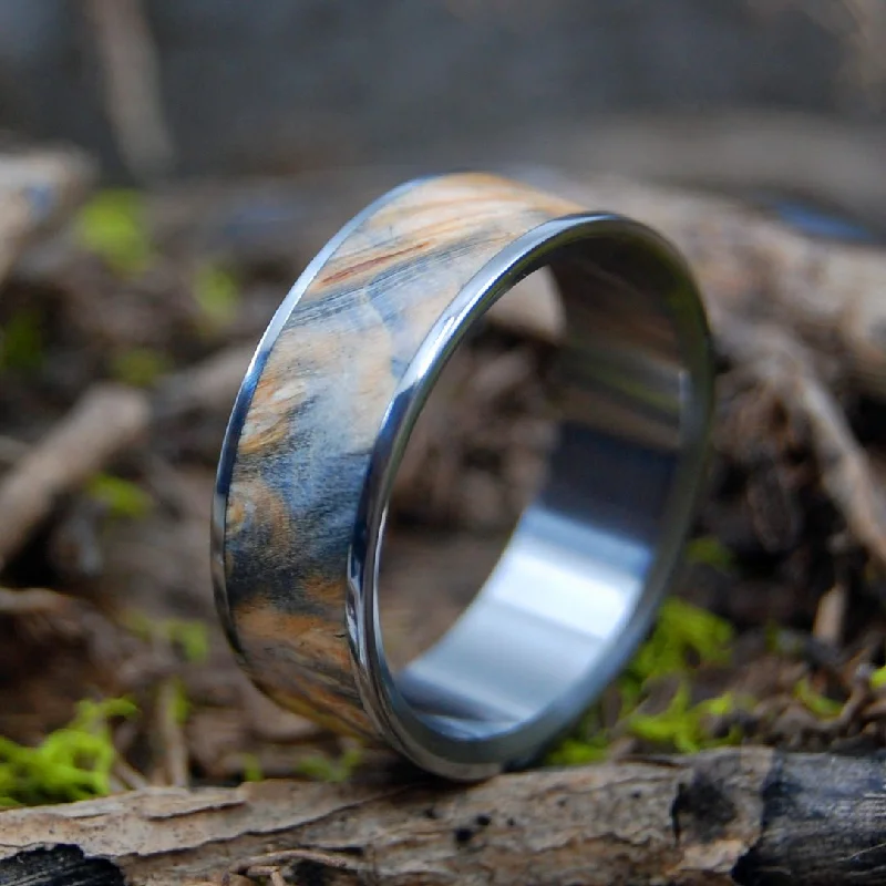 Swimming In The Dark | Men's California Buckeye Wood & Titanium Wedding Ring