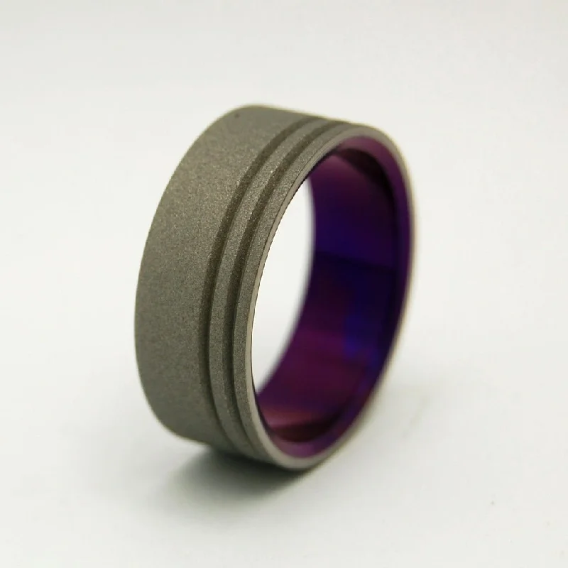 To The Future Purple | Men's Purple & Titanium Wedding Ring