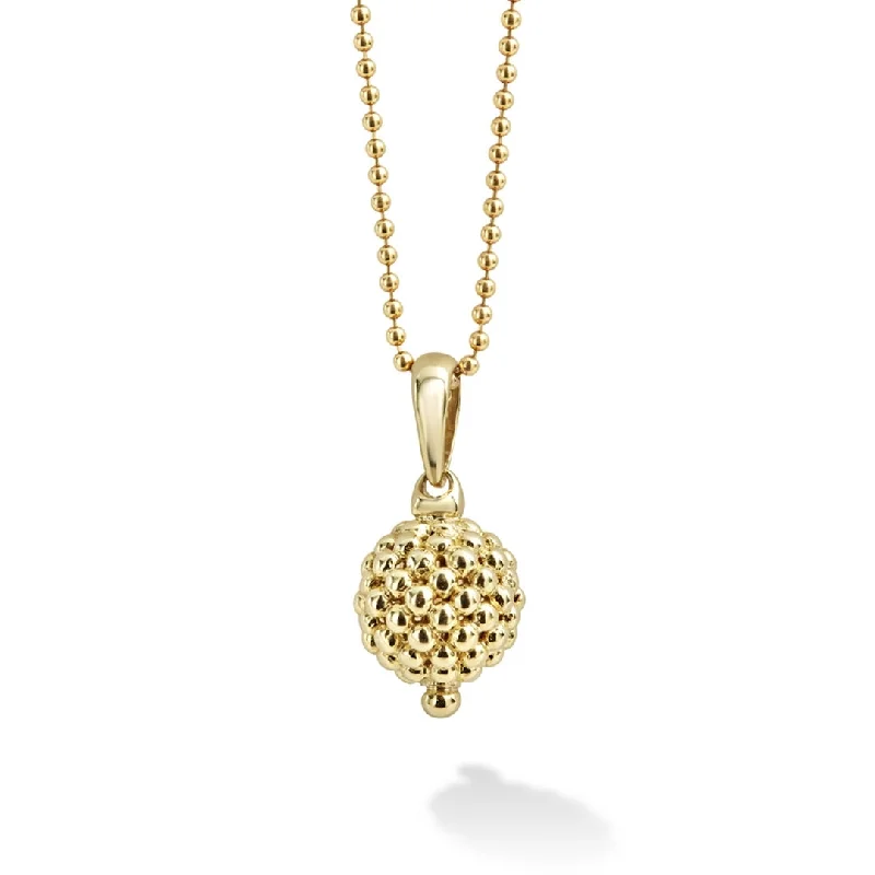 classic gold chain necklaces for women-Caviar Gold 18K Gold Caviar Beaded Pendant Necklace