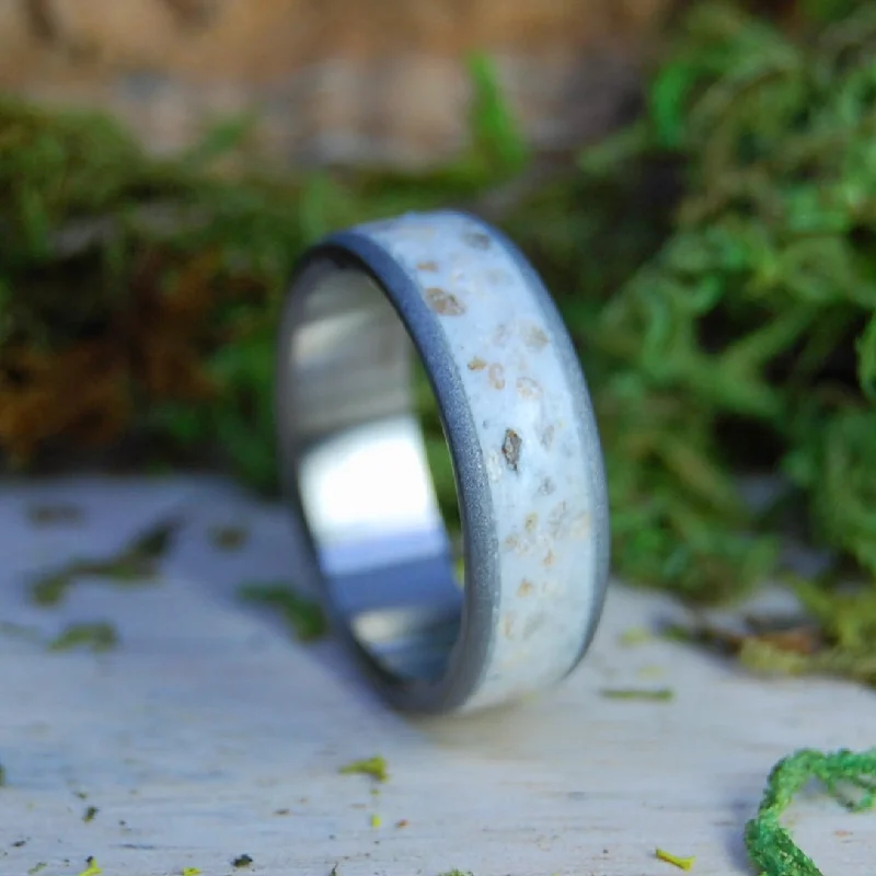 Sea Shells By Seashore | Men's Sea Shells, Beach Sand & Titanium Wedding Ring